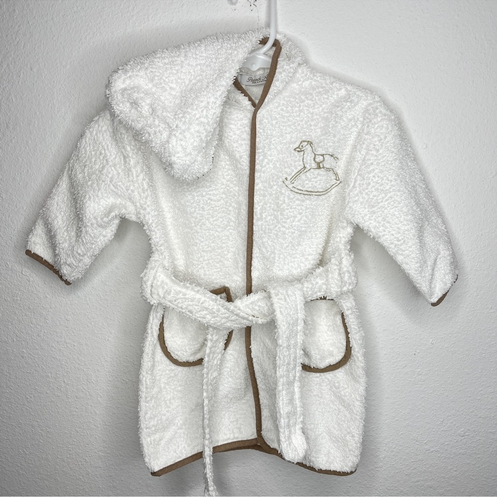 peacock alley baby robe rocking horse terry cloth